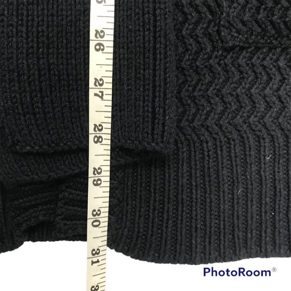 ATHLETA Sweater Dress XS Black Organic Cotton & Wool Moc Turtleneck Long Sleeve - Picture 9 of 11